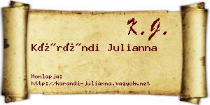 Kárándi Julianna névjegykártya